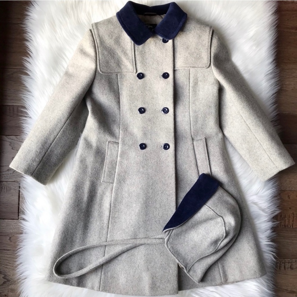 Vintage double breasted English girls coat set 6x